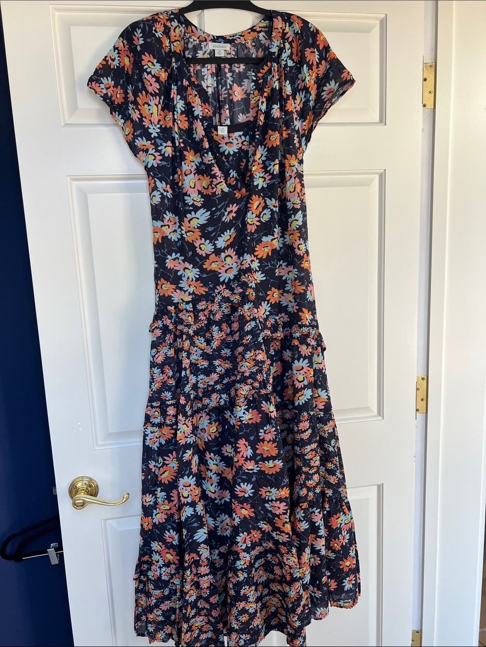 Sundance Navy Maxi Dress with Orange, Pink & Light Blue Floral Print